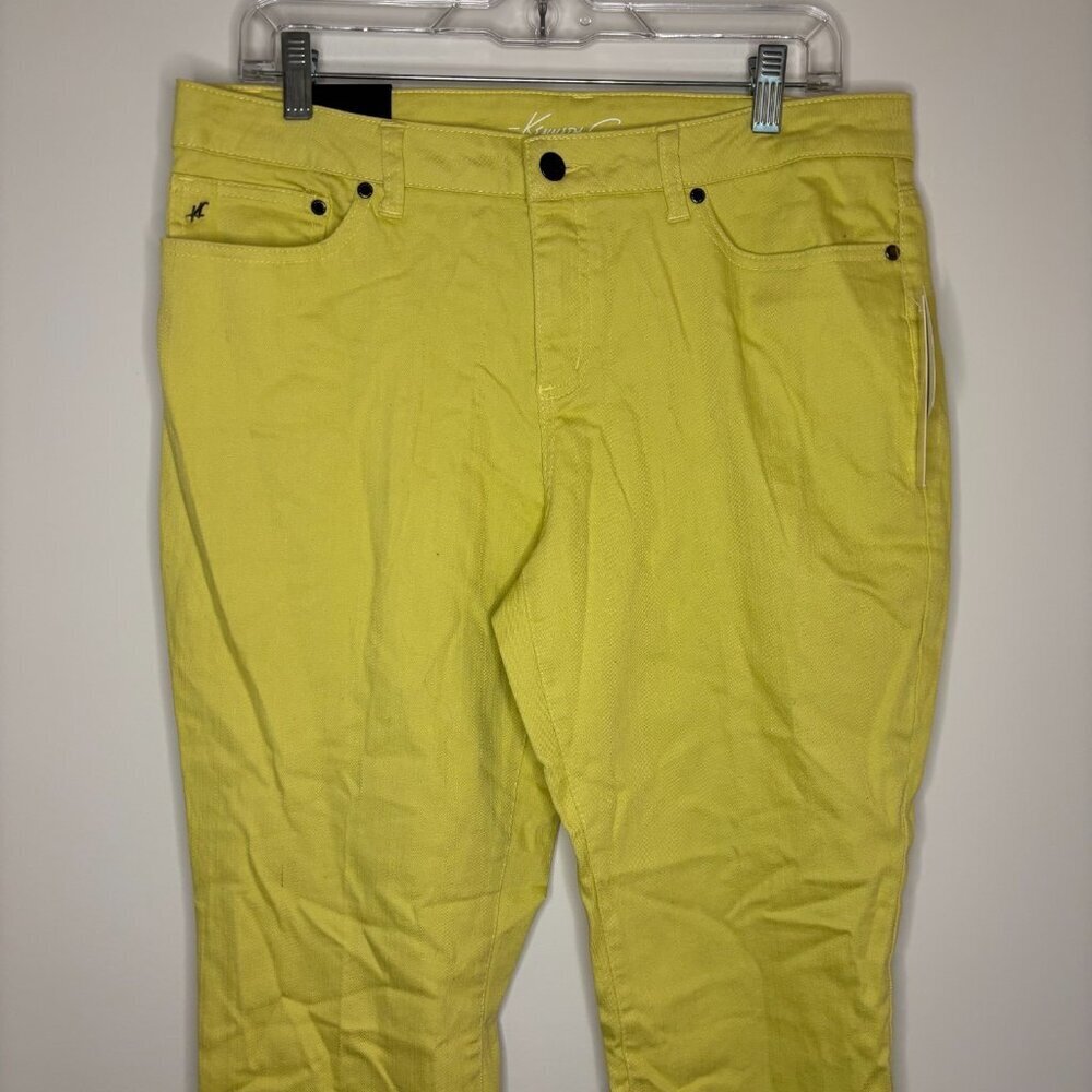 KENNETH COLE NEW Slim Fit Low Rise Jean Womens 32 5-Pocket Ankle Yellow Denim
